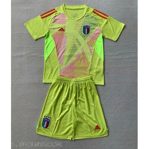 Camiseta Italia Portero Primera Equipación para niños Eurocopa 2024 manga corta (+ pantalones cortos)